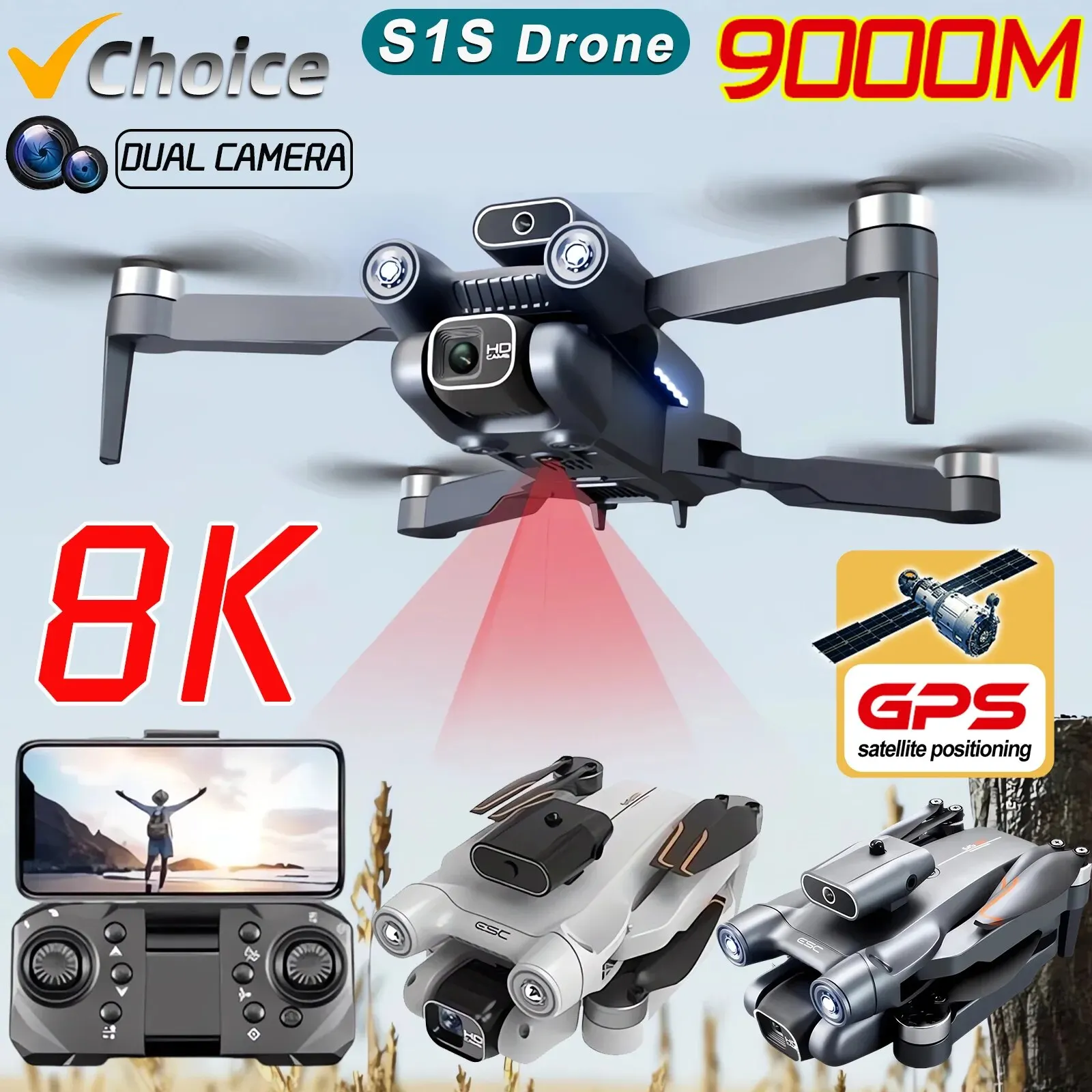 New S1S 5G GPS Drone Camera 8K - đánh giá và giá Drone Camera Professional